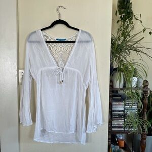 ASOS 70s Crochet Bell Sleeve Dress